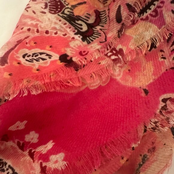 Chico's Red and Pink Ethnic Pattern Clutch with Scarf gift! - Picture 9 of 10